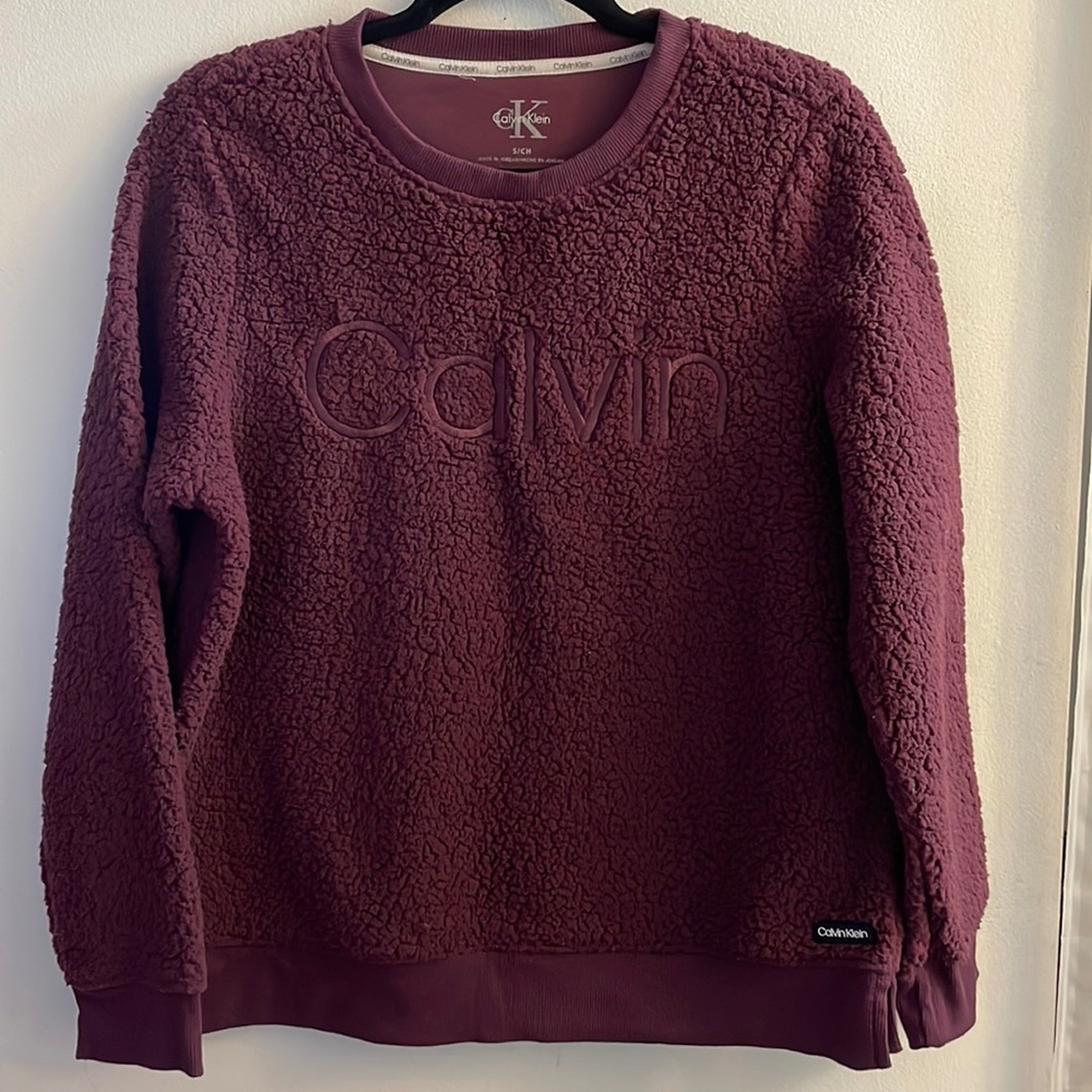 Calvin klein womens pull over sherpa sweater in size small